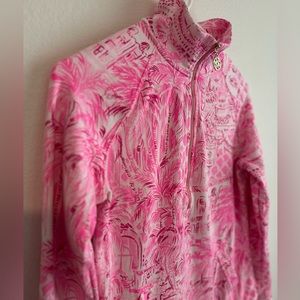 Lilly Pulitzer UPF 50+ Skipper Popover Pink Blossom Palm Beach Paradise